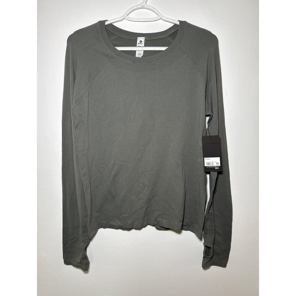 NWT 90 Degree by Reflex seamless zaia agave green long‎ sleeve shirt womens XL